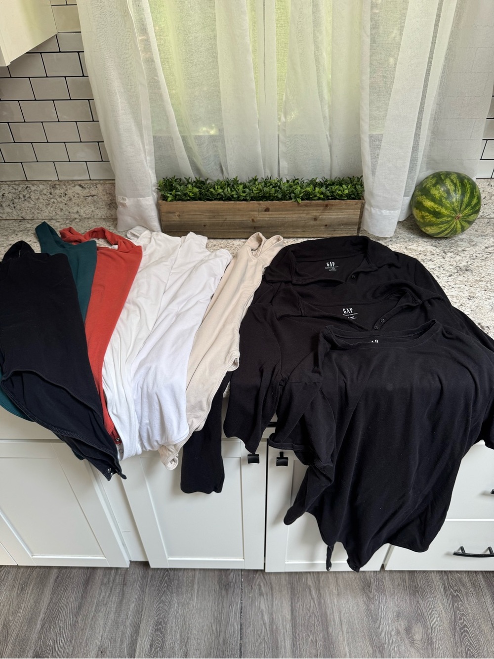 LOT OF 9 Gap and Old Navy Bodysuits in Large Tall in Various Colors and Styles